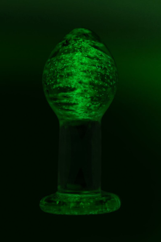 Прозрачная, светящаяся в темноте анальная втулка - 6,5 см. фото 8