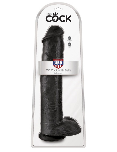 Чёрный фаллоимитатор-гигант 15  Cock with Balls - 40,6 см. фото 5
