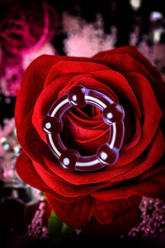 Фиолетовое эрекционное кольцо на пенис с бусинами фото 6 Фиолетовое эрекционное кольцо на пенис с бусинами фото 6