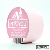 Розовый скотч для фиксации Non-Sticky Bondage Tape - 15 м.