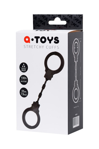 Черные силиконовые наручники A-Toys без ключа фото 4