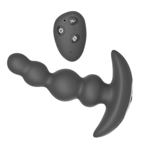 Черная виброёлочка с ротацией и пультом ДУ Luke - 13,3 см. фото 3