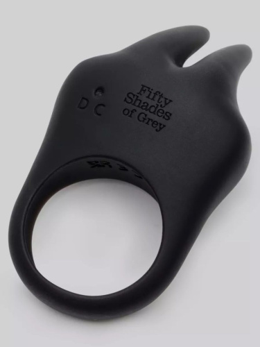 Черное эрекционное виброкольцо Sensation Rechargeable Vibrating Rabbit Love Ring фото 2