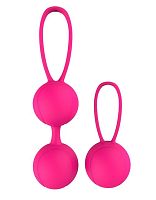 Набор розовых вагинальных шариков PLEASURE BALLS & EGGS DUO BALL SET