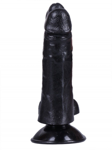 Черный сдвоенный фаллоимитатор №8 - 13,5 см. фото 3