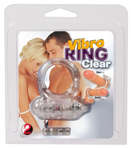 Прозрачное эрекционное виброкольцо Vibro Ring Clear фото 3