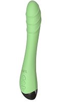 Салатовый изогнутый вибратор Altas - 21 см.