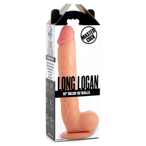 Телесный фаллоимитатор-гигант на присоске Long Logan 10’’ Dildo with Balls - 27,4 см. фото 5