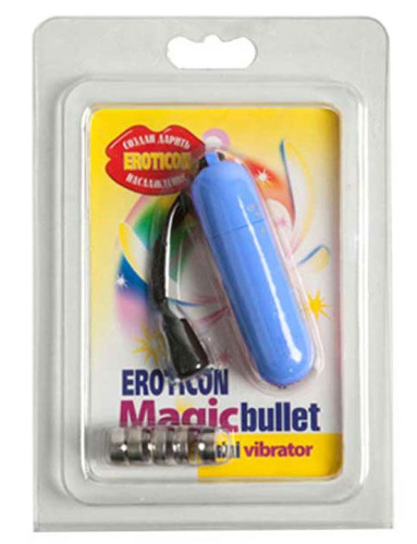 Голубая вибропуля Magic bullet - 7 см. фото 2