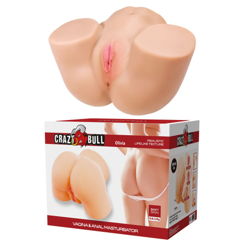 Телесный мастурбатор Olivia с 2 любовными отверстиями фото 2