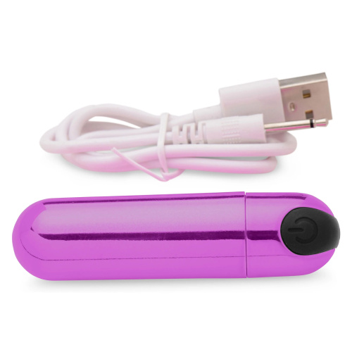Лиловая вибропуля 10X Rechargeable Vibrating Metallic Bullet фото 3