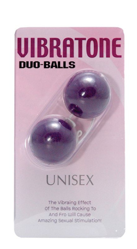 Фиолетовые вагинальные шарики VIBRATONE DUO BALLS PURPLE BLISTERCARD фото 2