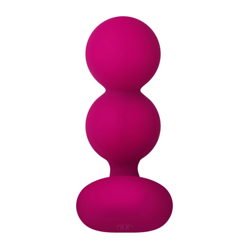 Розовые анальные шарики с вибрацией и расширением Bubble Butt - 12,3 см. фото 5