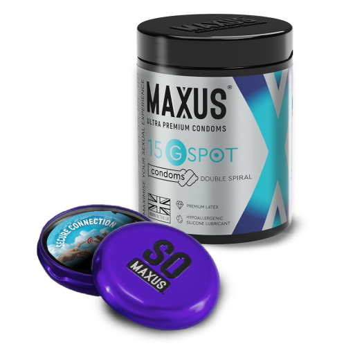 Гладкие презервативы Maxus G spot с двойной спиралью - 15 шт. фото 2