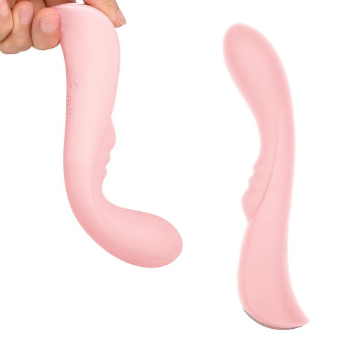 Нежно-розовый вибромассажер 6  Silicone G-Spot Fun - 19,1 см. фото 4