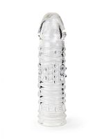 Прозрачная закрытая насадка на пенис - 17 см.