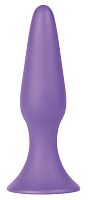 Фиолетовая анальная втулка Silky Buttplug Medium - 12,5 см.