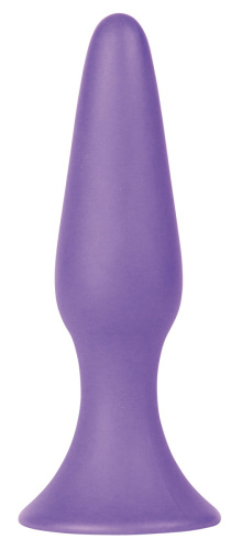 Фиолетовая анальная втулка Silky Buttplug Medium - 12,5 см.