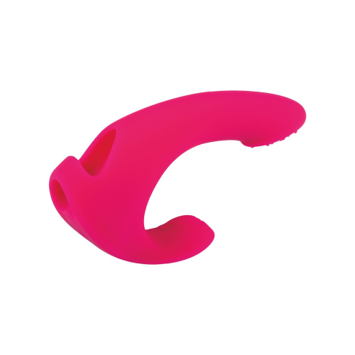 Розовый изогнутый вибратор со стимуляцией клитора - 11,1 см. фото 2 Розовый изогнутый вибратор со стимуляцией клитора - 11,1 см. фото 2