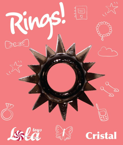 Чёрное эрекционное кольцо Rings Cristal фото 2