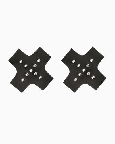 Черные пэстисы-кресты с клепками фото 3