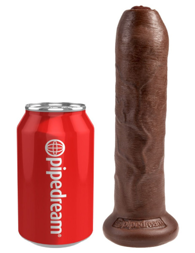 Коричневый необрезанный фаллоимитатор на присоске 7  Uncut Cock - 19,1 см. фото 4