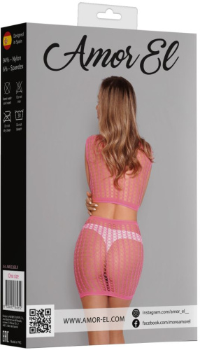 Яркий сетчатый комплект: топ и юбка фото 6