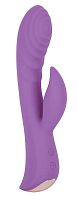 Фиолетовый вибромассажер-кролик 5  Silicone Ripple Passion - 19,1 см.
