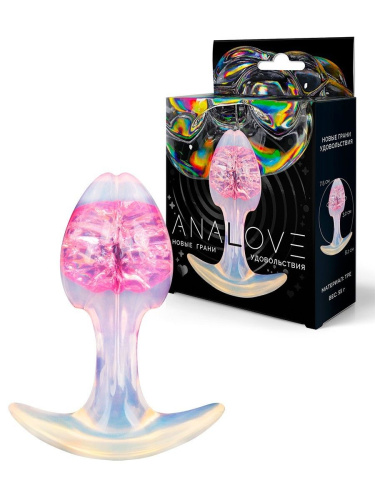 Розоватая анальная пробка - 8,2 см. фото 2