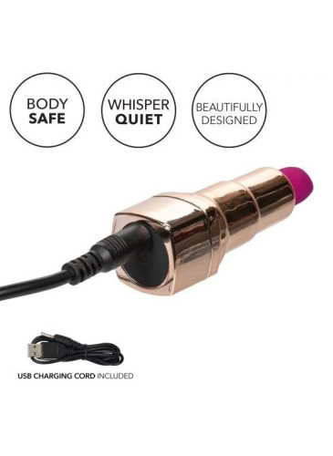 Золотистый вибратор-помада с пурпурным мягким кончиком Hide & Play Rechargeable Lipstick фото 3