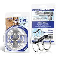 Хомут на пенис из трех металлических колец 3 RING GATES OF HELL