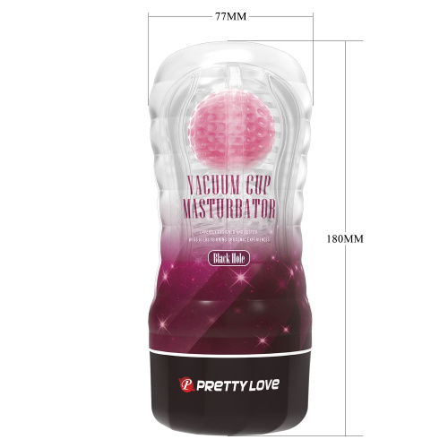Прозрачный текстурированный мастурбатор Vacuum Cup Masturbator Black Hole фото 6