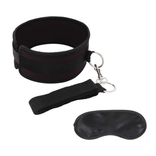 Черный ошейник с длинным поводком Collar and Leash Set Черный ошейник с длинным поводком Collar and Leash Set
