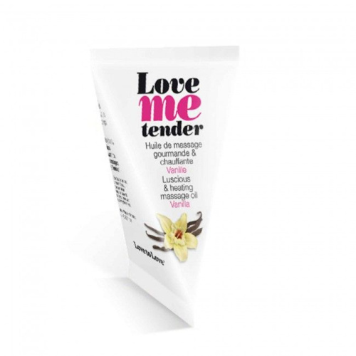 Съедобное согревающее массажное масло Love Me Tender Vanilla с ароматом ванили - 10 мл. фото 3