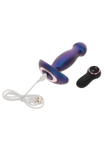 Синяя анальная вибропробка Buttocks The Wild Magn Pulse Vibrating Plug - 15 см. фото 4