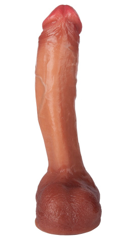 Реалистичный фаллоимитатор-гигант из двухслойного силикона - 26,5 см. фото 4