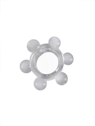 Прозрачное эластичное эрекционное кольцо с 6 шариками фото 5 Прозрачное эластичное эрекционное кольцо с 6 шариками фото 5