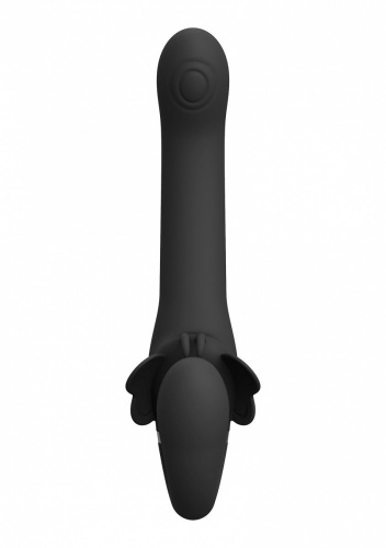 Черный женский безремневой вибрострапон Satu - 23 см. фото 3