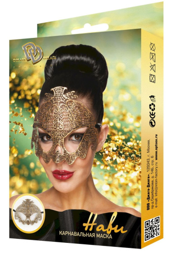Золотистая карнавальная маска  Нави фото 3