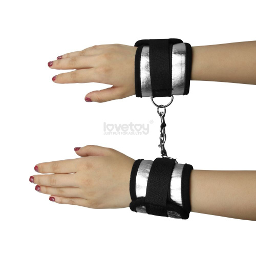 Серебристо-черные наручники Struggle My Handcuff фото 4