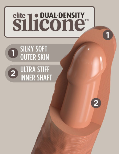 Кофейный фаллоимитатор 8  Silicone Dual Density Cock - 22,8 см. фото 5