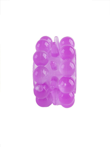 Лиловое эрекционное кольцо с 2 рядами стимулирующих шариков фото 5 Лиловое эрекционное кольцо с 2 рядами стимулирующих шариков фото 5