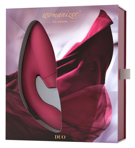 Бордовый стимулятор Womanizer DUO с вагинальным отростком фото 5