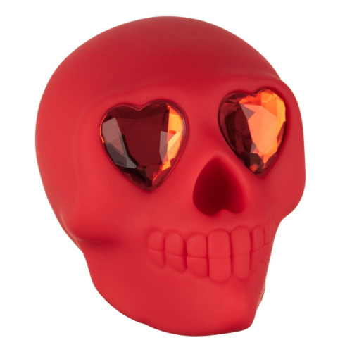 Красный вибромассажер в форме черепа Bone Head Handheld Massager фото 6
