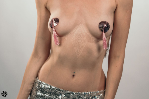 Розовые пэстисы-сердечки Gipsy с кисточками фото 3