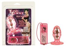 Розовая анальная пробка с вибрацией - 9 см.