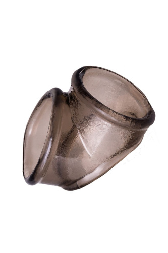 Дымчатое эрекционное кольцо с фиксацией мошонки фото 5