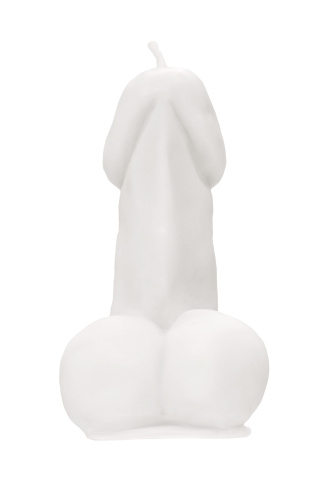 Белая свеча в форме пениса - 47 гр. фото 4