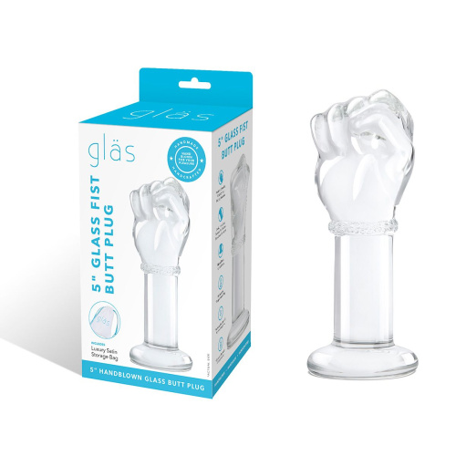 Стеклянный плаг в форме сжатой в кулак руки 5’’ Glass Fist Butt Plug - 13 см. фото 2