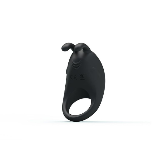 Чёрное эрекционное кольцо с вибрацией Rabbit Vibrator фото 3